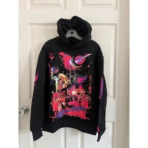NEW AUTHENTIC Juice Wrld x VLONE Men's Galaxy Hoodie Black Size Medium FW21